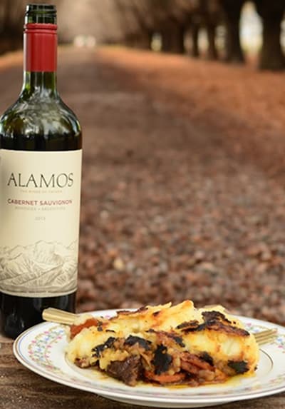 Alamos wijn en Shepherds Pie